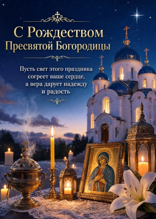 Открытка С Рождеством Святой Богородицы #41