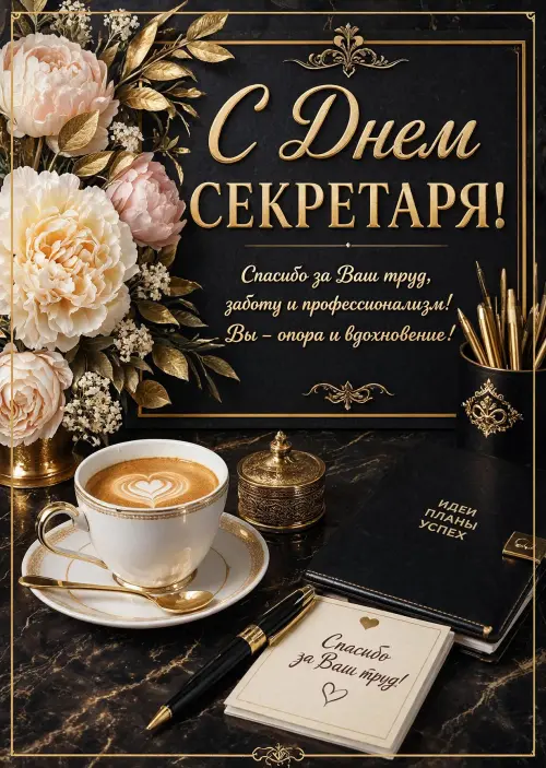 Открытка С Днём Секретаря #4