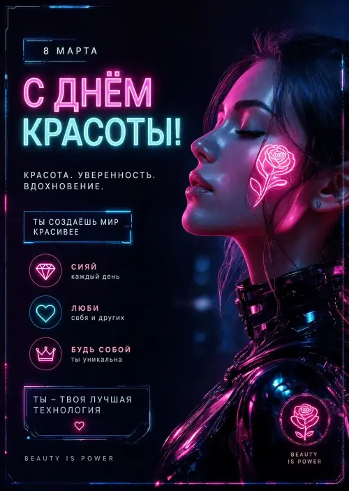 Открытка С Днём Красоты #20