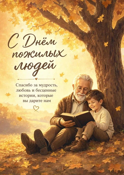 Открытка с Днем Пожилых Людей-13