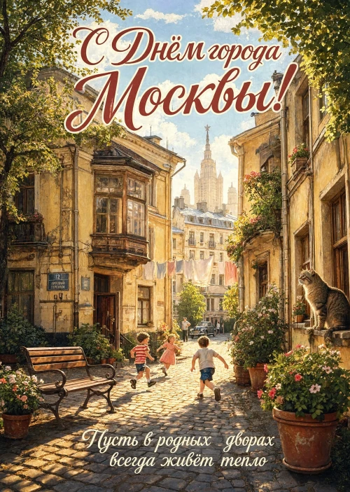 Открытка "С Днём Города Москвы" #2