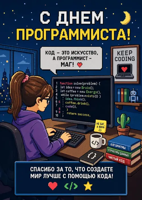 Открытка С Днём Программиста #35