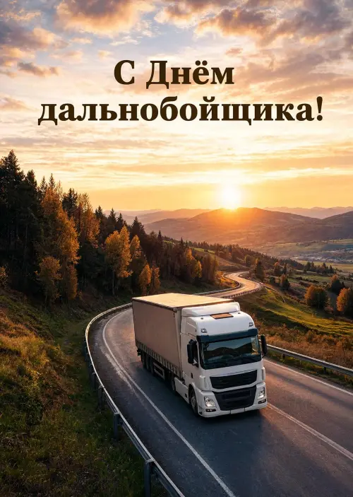 Открытка с Днем Дальнобойщика #17