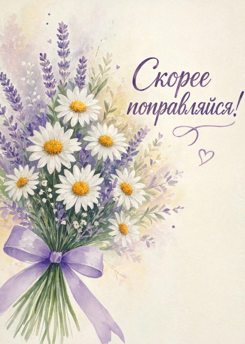 Открытка с пожеланием выздоравливай #15