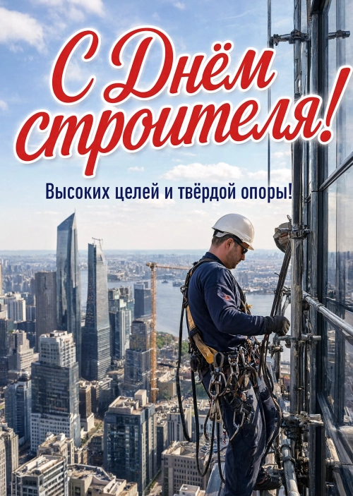 Открытка с днем строителя #20