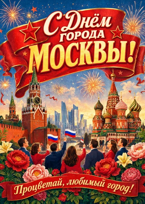Открытка "С Днём Города Москвы" #22