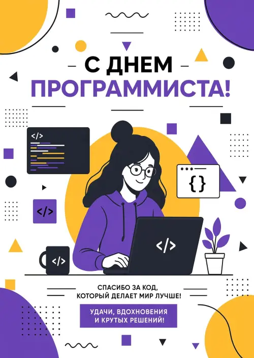 Открытка С Днём Программиста #37