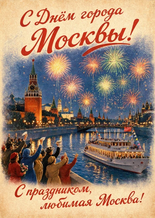 Открытка "С Днём Города Москвы" #9