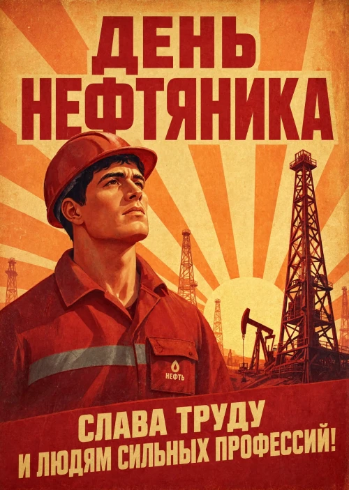 Открытка С Днём Нефтяника #7