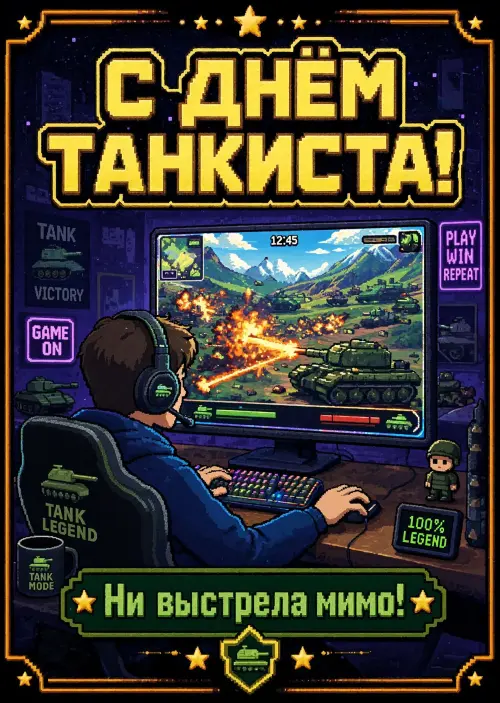 Открытка С днем танкиста #70