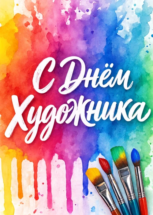 Открытка с Днем Художника-9