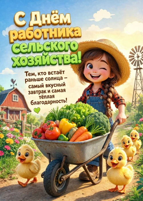 открытка с Днем Работника Сельского Хозяйства-2