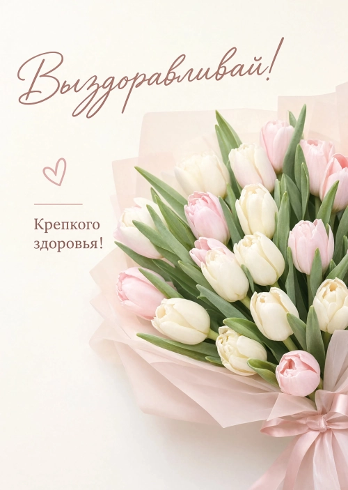 Открытка с пожеланием выздоравливай #4