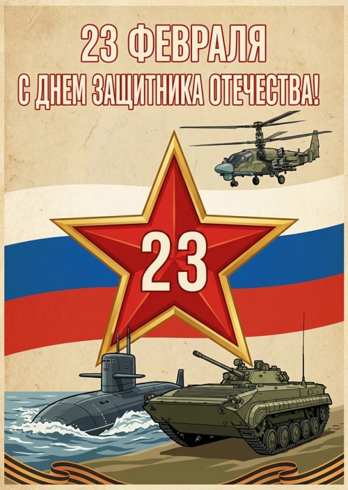 Открытка с 23 Февраля #2