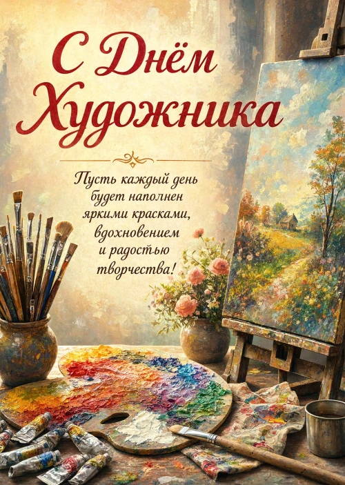 Открытка с Днем Художника-12