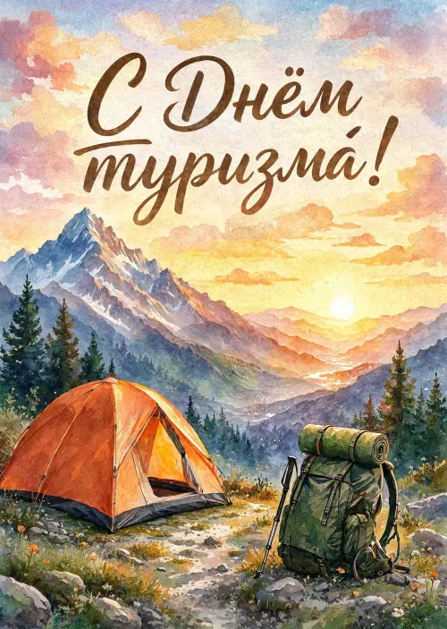 Открытка С Днём Туризма #2