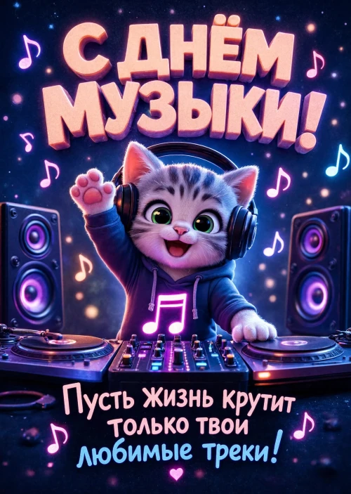 Открытка с Днем Музыки-13