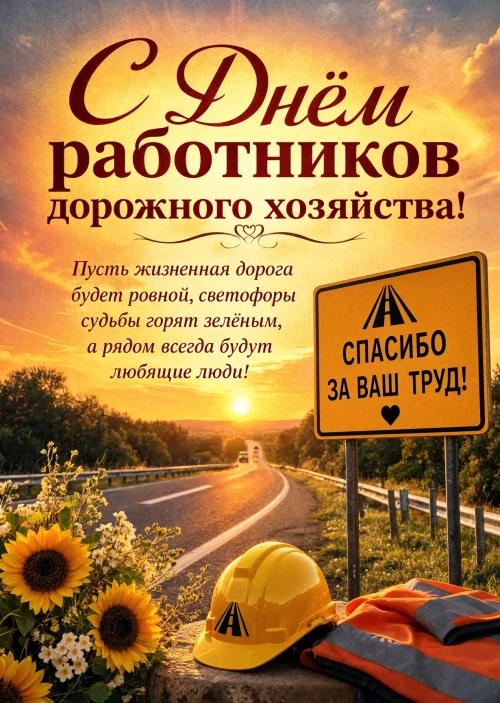 открытка с Днем Работника Дорожного Хозяйства-17