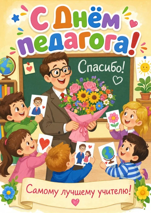Открытки с Днем Педагога-6