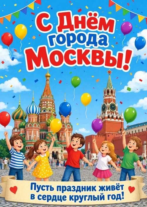 Открытка "С Днём Города Москвы" #15