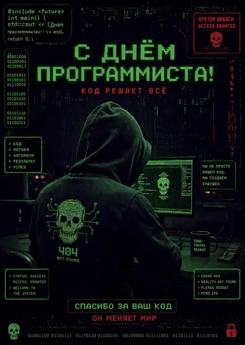 Открытка С Днём Программиста #34
