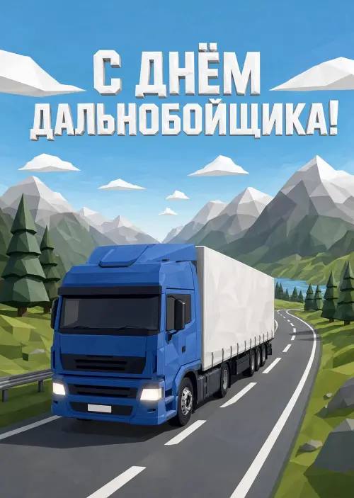 Открытка с Днем Дальнобойщика #12