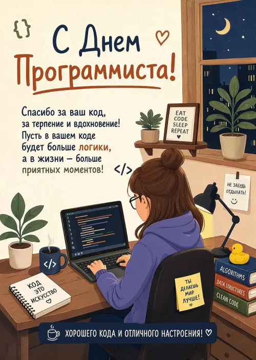 Открытка С Днём Программиста #38