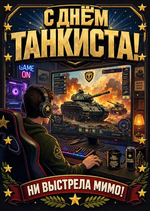 Открытка С днем танкиста #72