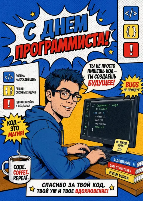 Открытка С Днём Программиста #20