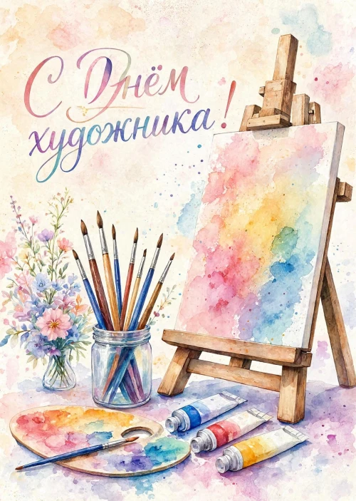 Открытка с Днем Художника-39