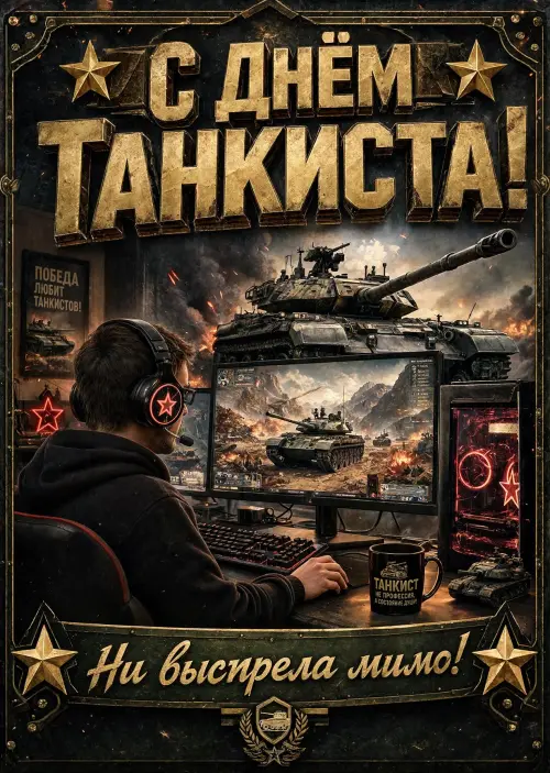 Открытка С днем танкиста #69
