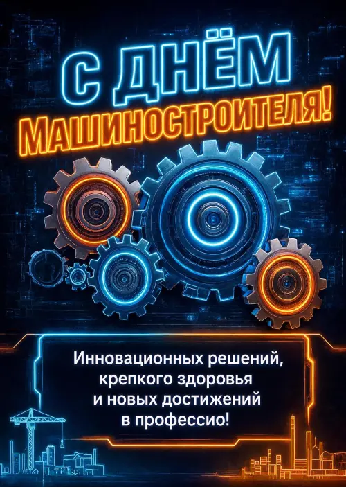 Открытка С Днём Машиностроителя #3