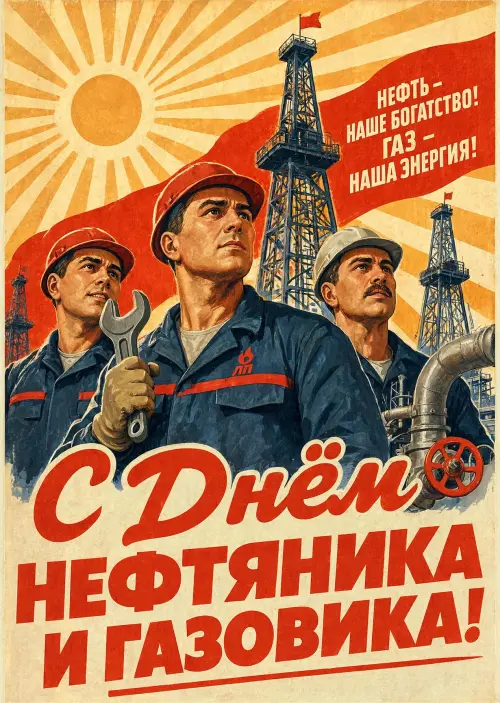 Открытка С Днём Нефтяника и Газовика #3