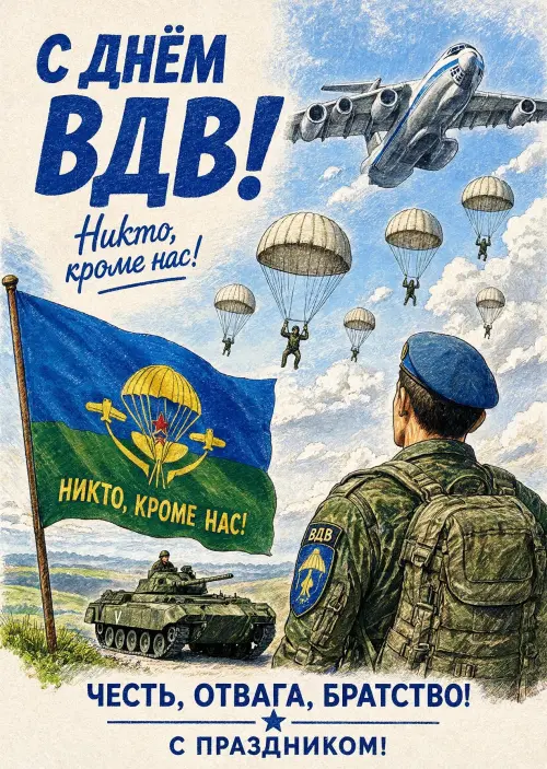 Открытка c днем ВДВ #15