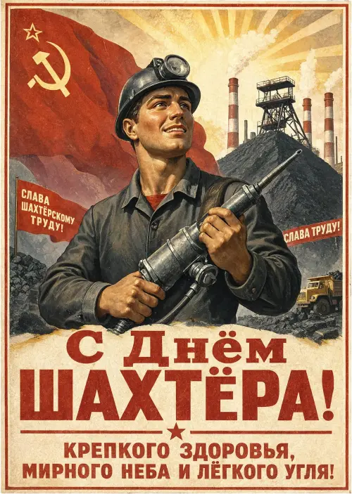 Открытка с Днем Шахтера #19