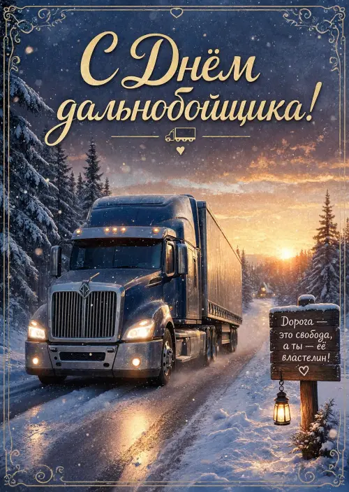 Открытка с Днем Дальнобойщика #10