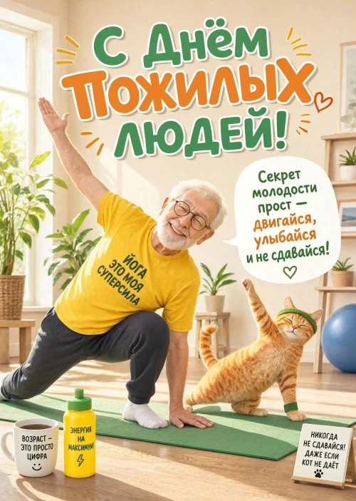 Открытка с Днем Пожилых Людей-12