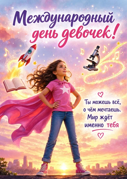 открытка с Днем Девочек-2
