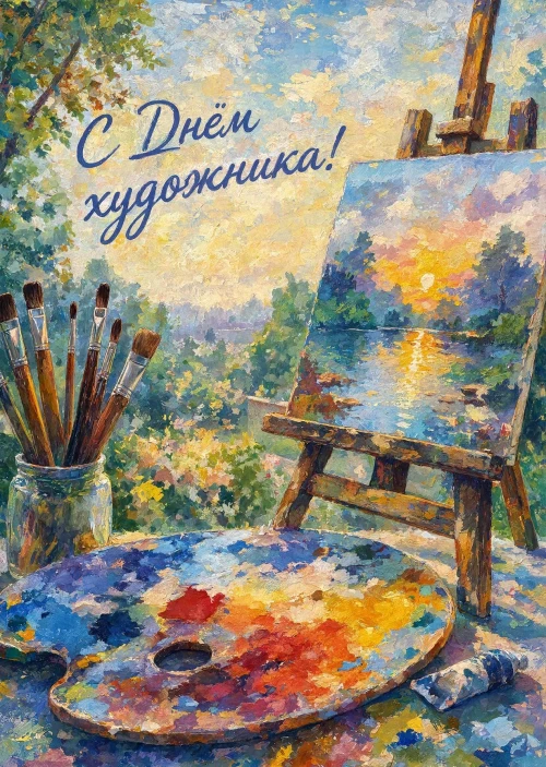 Открытка с Днем Художника-21