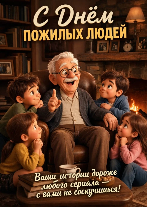 Открытка с Днем Пожилых Людей-10