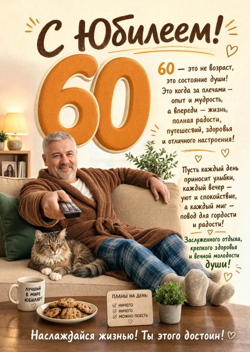 Открытка "С юбилеем 60 лет" #42