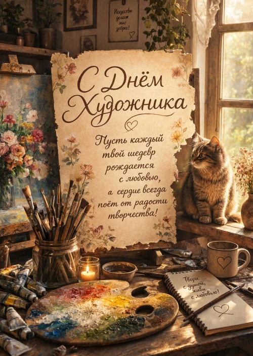Открытка с Днем Художника-10