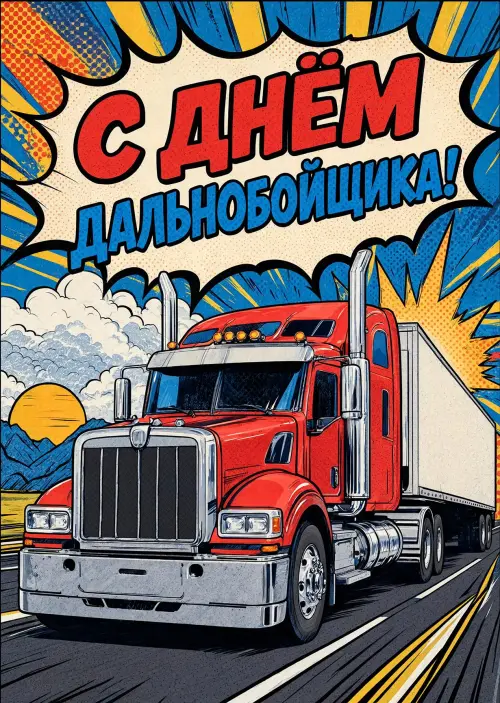 Открытка с Днем Дальнобойщика #7