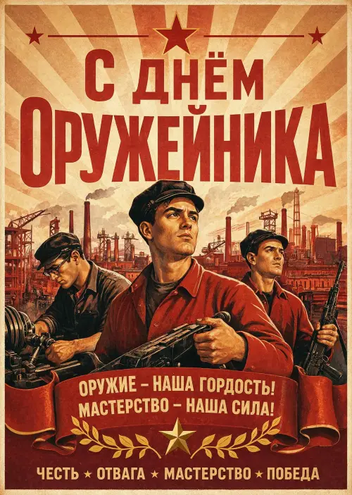 Открытка с Днем Оружейника #3