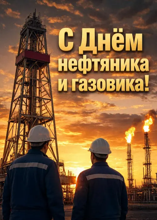 Открытка С Днём Нефтяника и Газовика #4