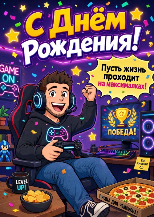Открытка С днем рождения мужчине #1