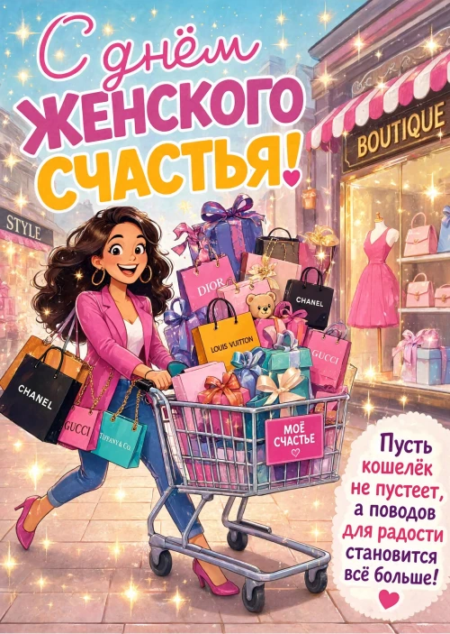 открытка с Днем Женского Счастья-34