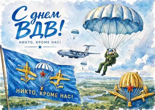 Открытка c днем ВДВ #13