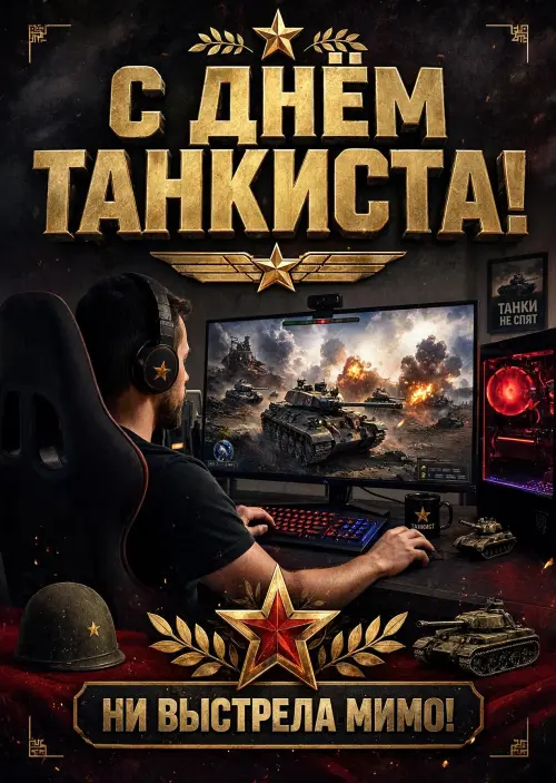 Открытка С днем танкиста #73