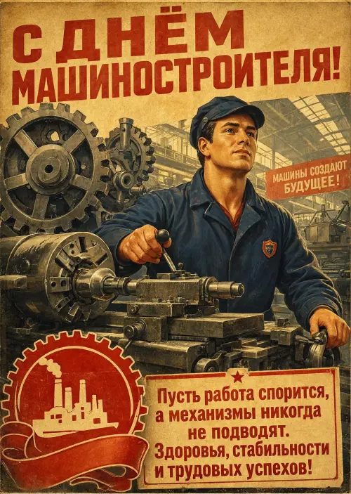 Открытка С Днём Машиностроителя #4